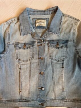 Light Wash Denim Jacket with Button Front